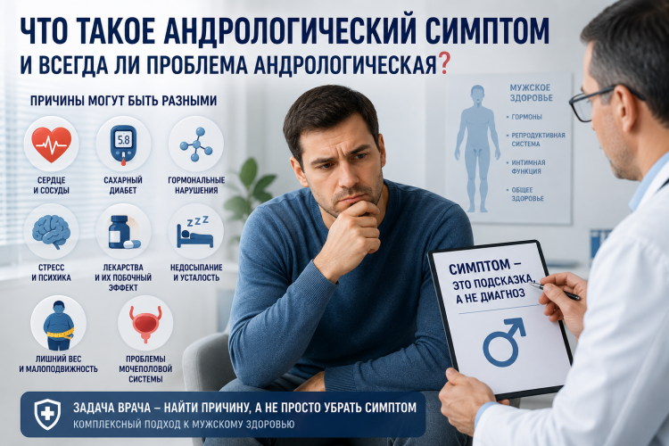Что такое андрологический симптом и почему его причины могут быть разными