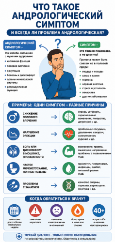 Андрологические симптомы: возможные причины и когда обращаться к врачу