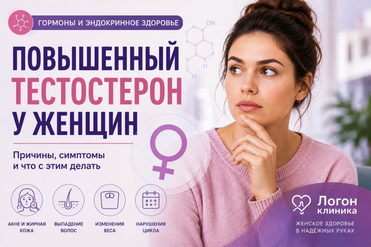 Повышенный тестостерон у женщин: причины, симптомы и что делать