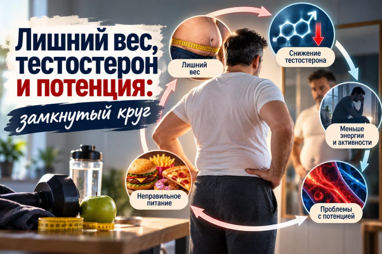 Лишний вес, тестостерон и потенция: замкнутый круг у мужчин