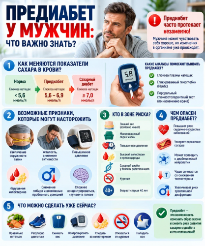 Предиабет у мужчин: анализы, факторы риска и профилактика сахарного диабета