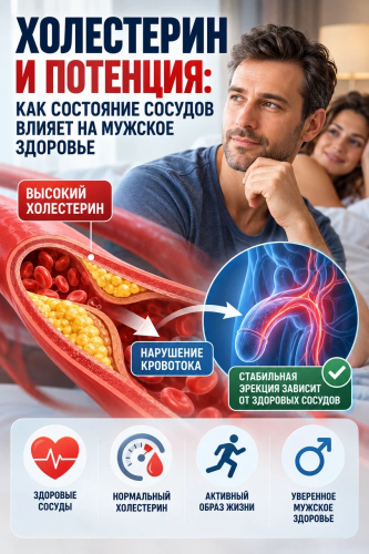 Холестерин и потенция: как состояние сосудов влияет на мужское здоровье